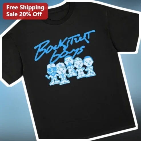 Backstreet Boys Tee Cartoon Band Members Graphic Shirt for Men Women Pop Music Fans