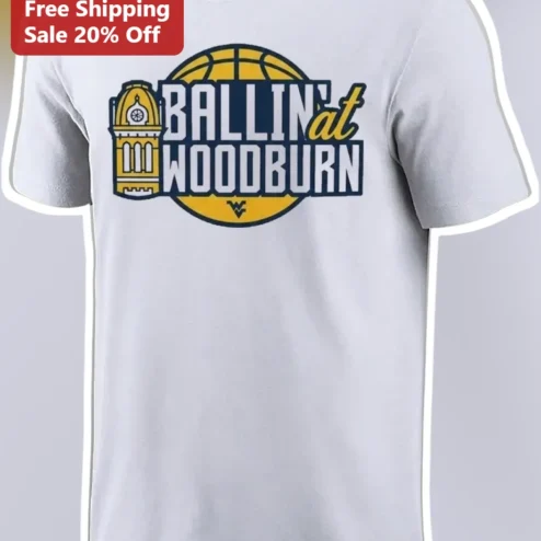 BALLIN' at WOODBURN Basketball Graphic Tee Varsity Style Shirt for Local Fans