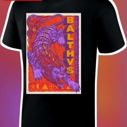 BALTHVS Tee Vintage Psychedelic Concert Poster Graphic T-Shirt Indie Rock Band Merch