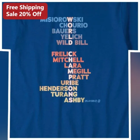 Baltimore Orioles Roster Names Graphic Tee Misiorowski Chourio Bauers Yelich Wild Bill Frelick Mitchell Lara Megill Pratt Uribe Henderson Turang Ashby