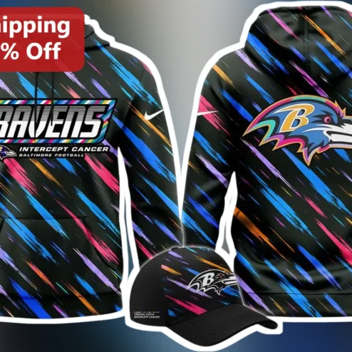 Baltimore Ravens Intercept Cancer Hoodie NFL Crucial Catch Awareness Apparel