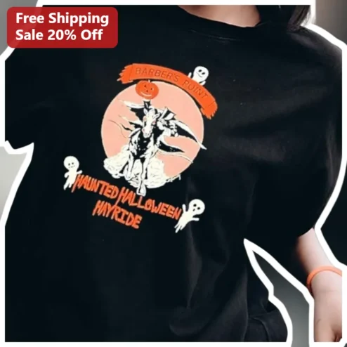 Barber's Point Haunted Halloween Hayride Tee Vintage Horror Goat Graphic Shirt