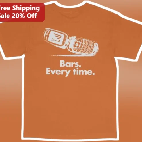 Bars. Every Time. Flip Phone Retro Nostalgia Graphic Tee