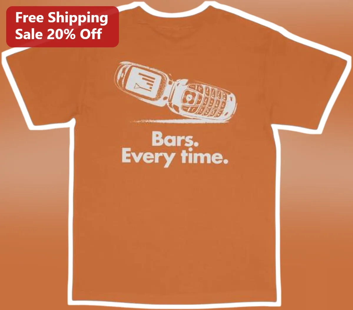 Bars. Every Time. Flip Phone Retro Nostalgia Graphic Tee