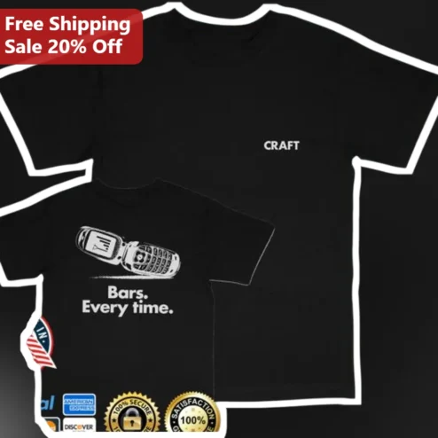 Bars. Every time. Nokia Retro Tech Humor Graphic Tee for Millennials