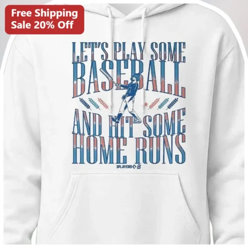 Baseball Hoodie Lets Play Some Baseball And Hit Some Home Runs Vintage Retro Graphic Gift For Players Fans