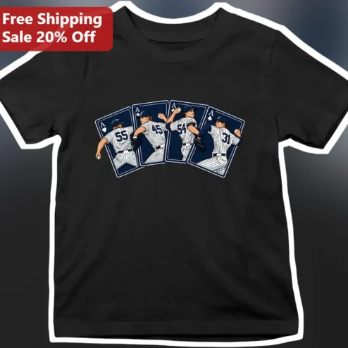 Baseball Pitchers Ace Cards Graphic Tee Vintage Style Sports Fan Apparel
