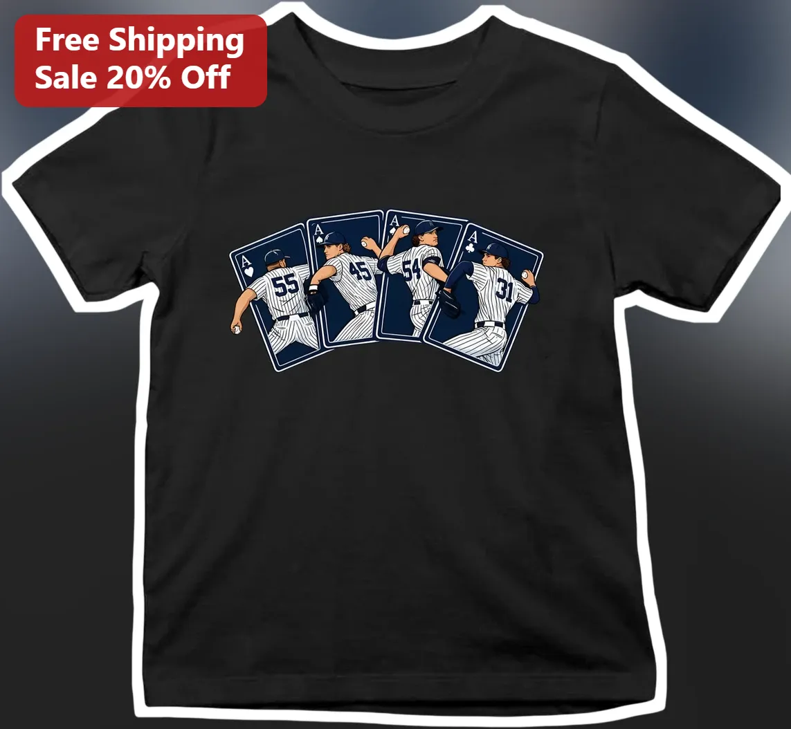 Baseball Pitchers Ace Cards Graphic Tee Vintage Style Sports Fan Apparel