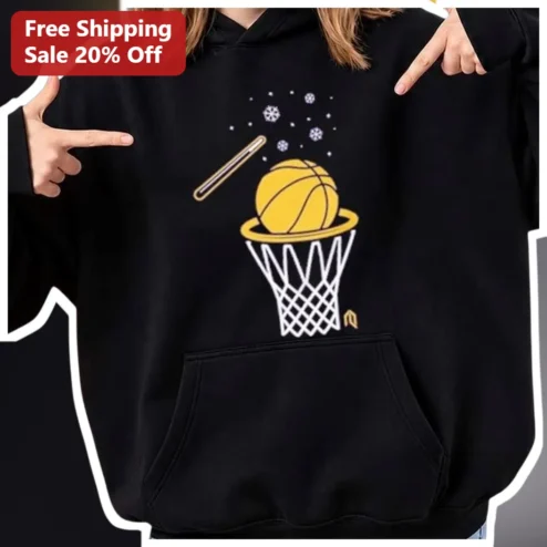 Basketball Saturn Galaxy Graphic Hoodie Black Pullover Winter Sports Apparel Gift for Men
