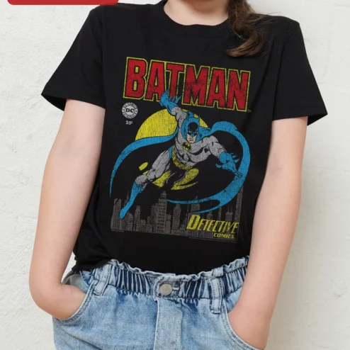 Batman Detective Comics Vintage Graphic Tee Kids Boys Comic Book Superhero Shirt