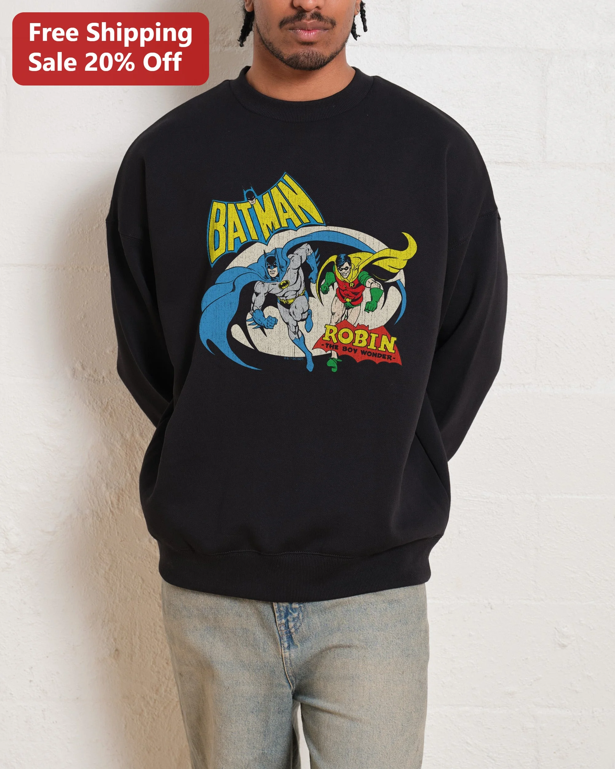 Batman Robin The Boy Wonder Sweatshirt Vintage Comic Book DC Comics Fan Apparel