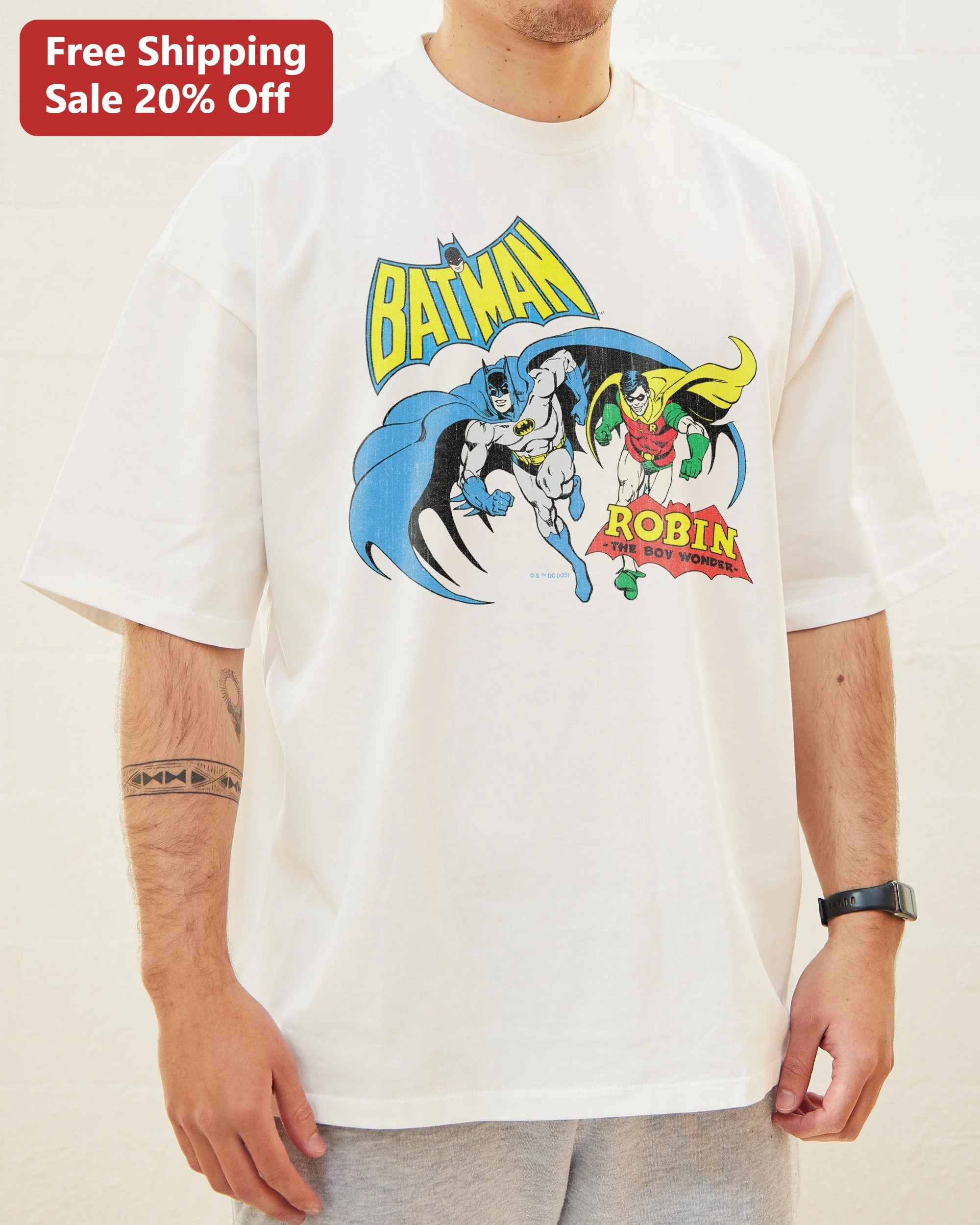 Batman Robin The Boy Wonder Vintage Comic Graphic Tee