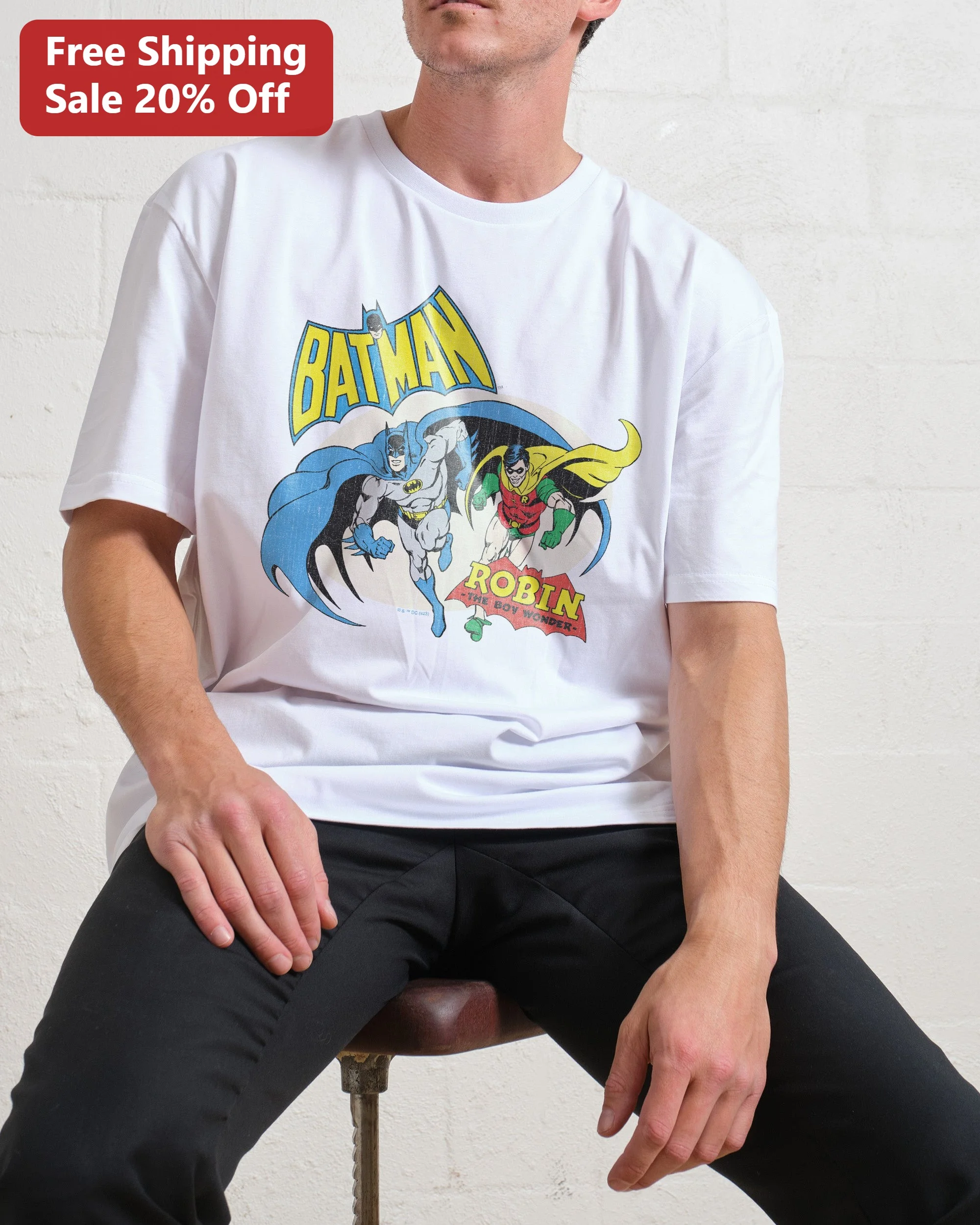 Batman Robin The Boy Wonder Vintage Comic Tee DC Superhero Graphic Shirt