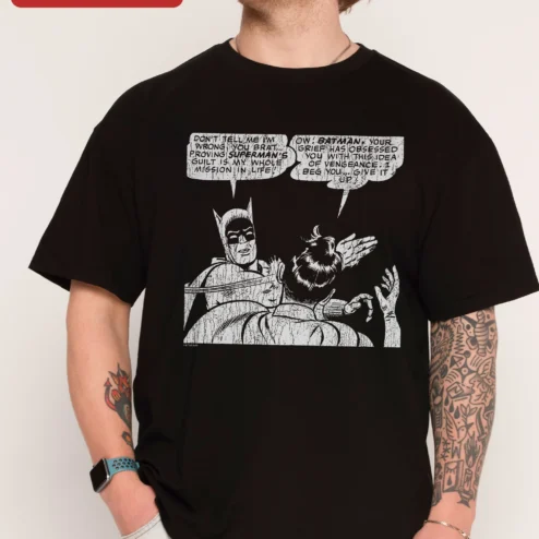 Batman Superman Fan Art Tee You Brat Proving Guilt DC Comics Meme Shirt