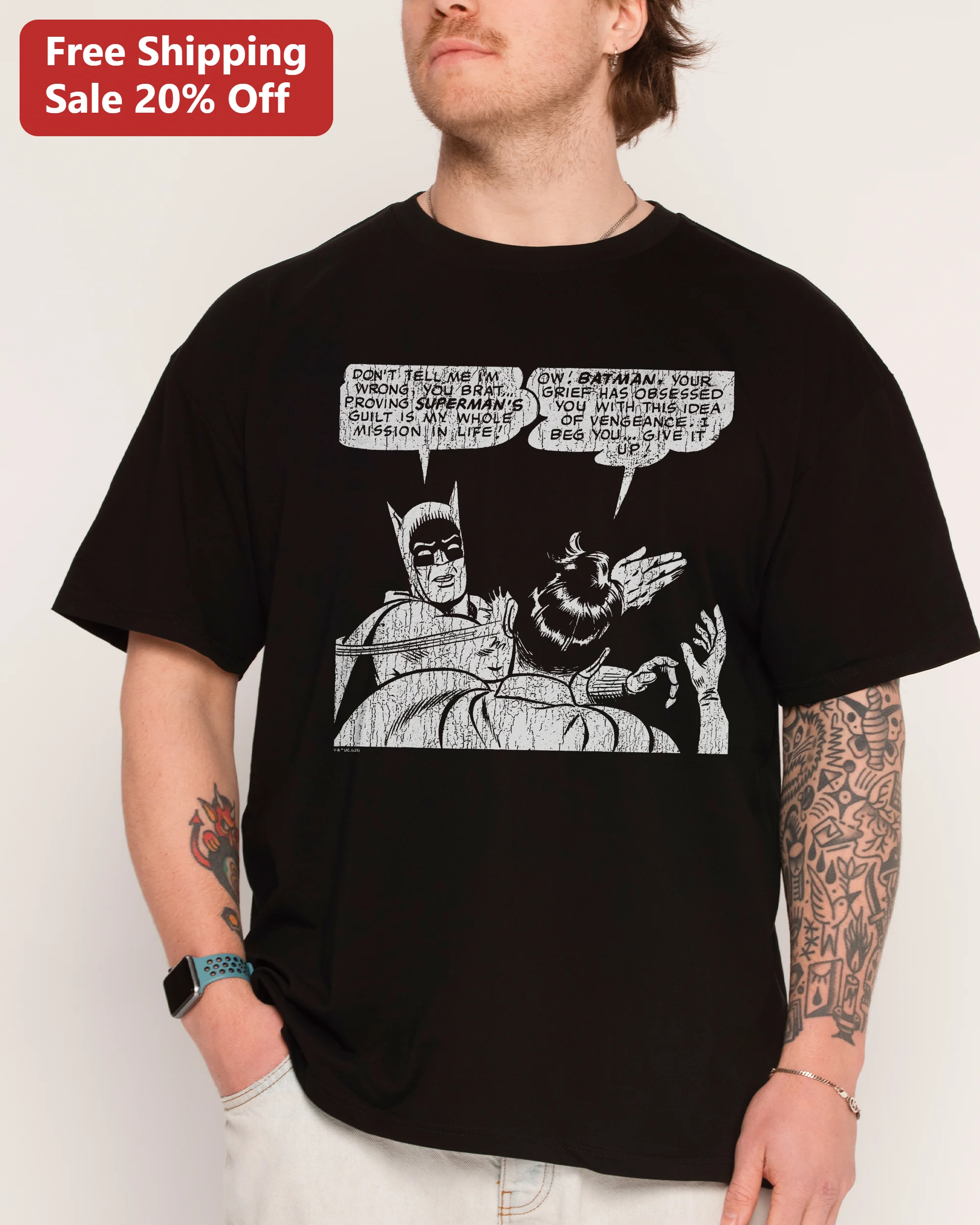 Batman Superman Fan Art Tee You Brat Proving Guilt DC Comics Meme Shirt