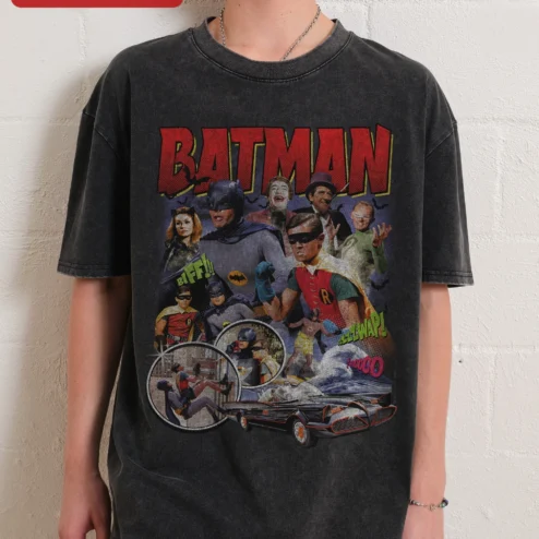BATMAN Tee Vintage 1960s TV Series Cast Graphic Shirt for Men Women