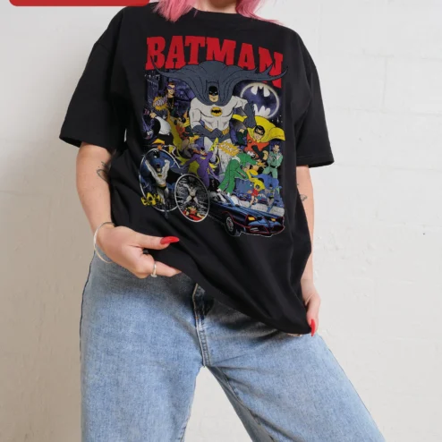 BATMAN Tee Vintage 1960s TV Series Graphic Shirt Retro Pop Art DC Comics Fan Gift
