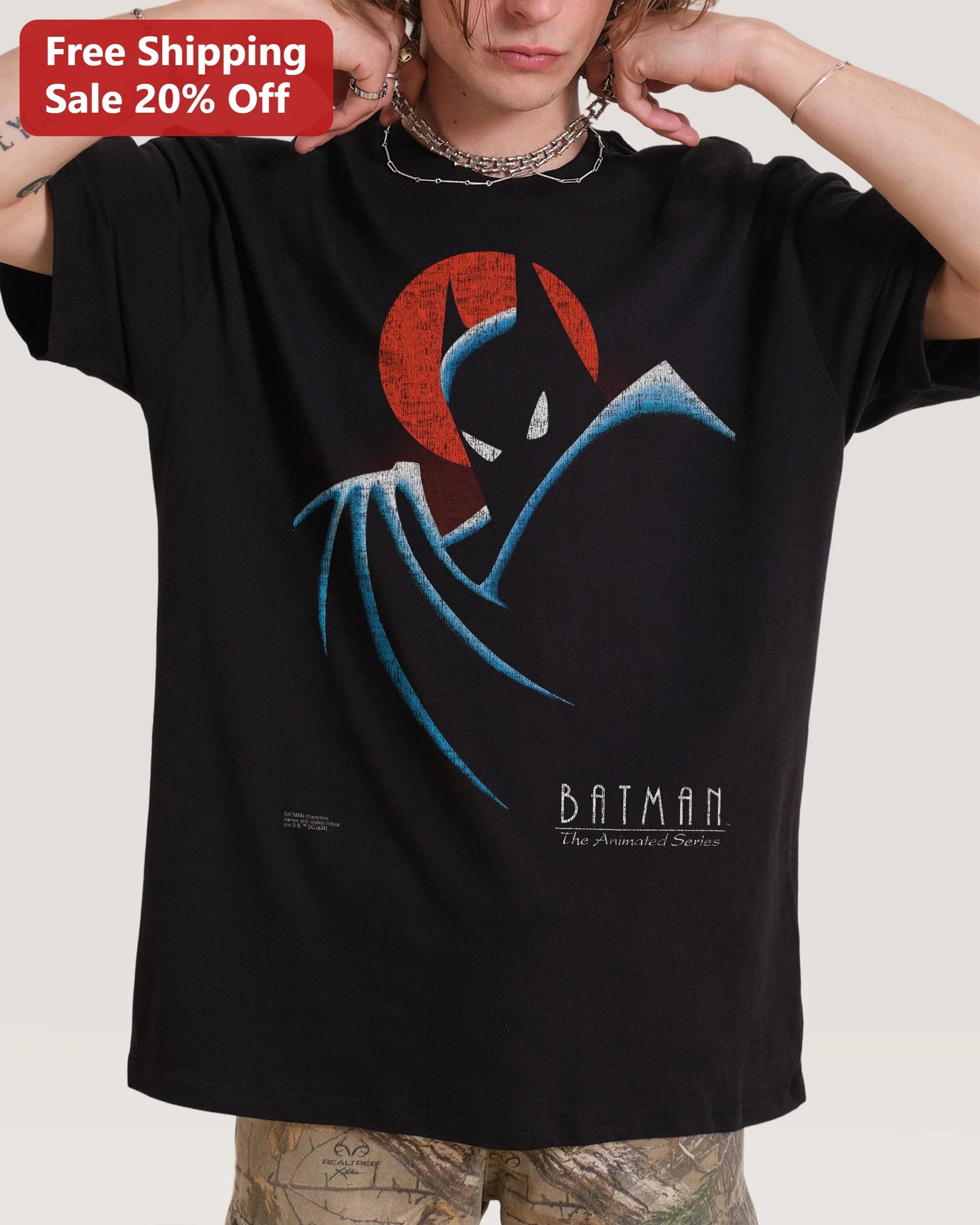 BATMAN The Animated Series Tee Retro DC Comics Batman TAS Logo Shirt for Fans
