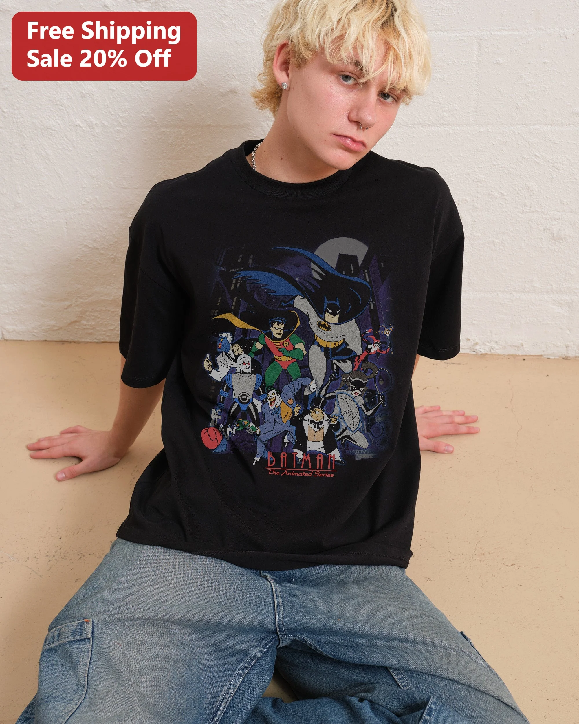 BATMAN The Animated Series Tee Retro Gotham City Villains Graphic Shirt for Men Women