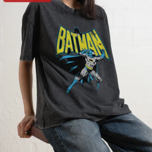 Batman Vintage Comic Graphic Tee Retro Pop Culture Superhero Apparel for Men Women