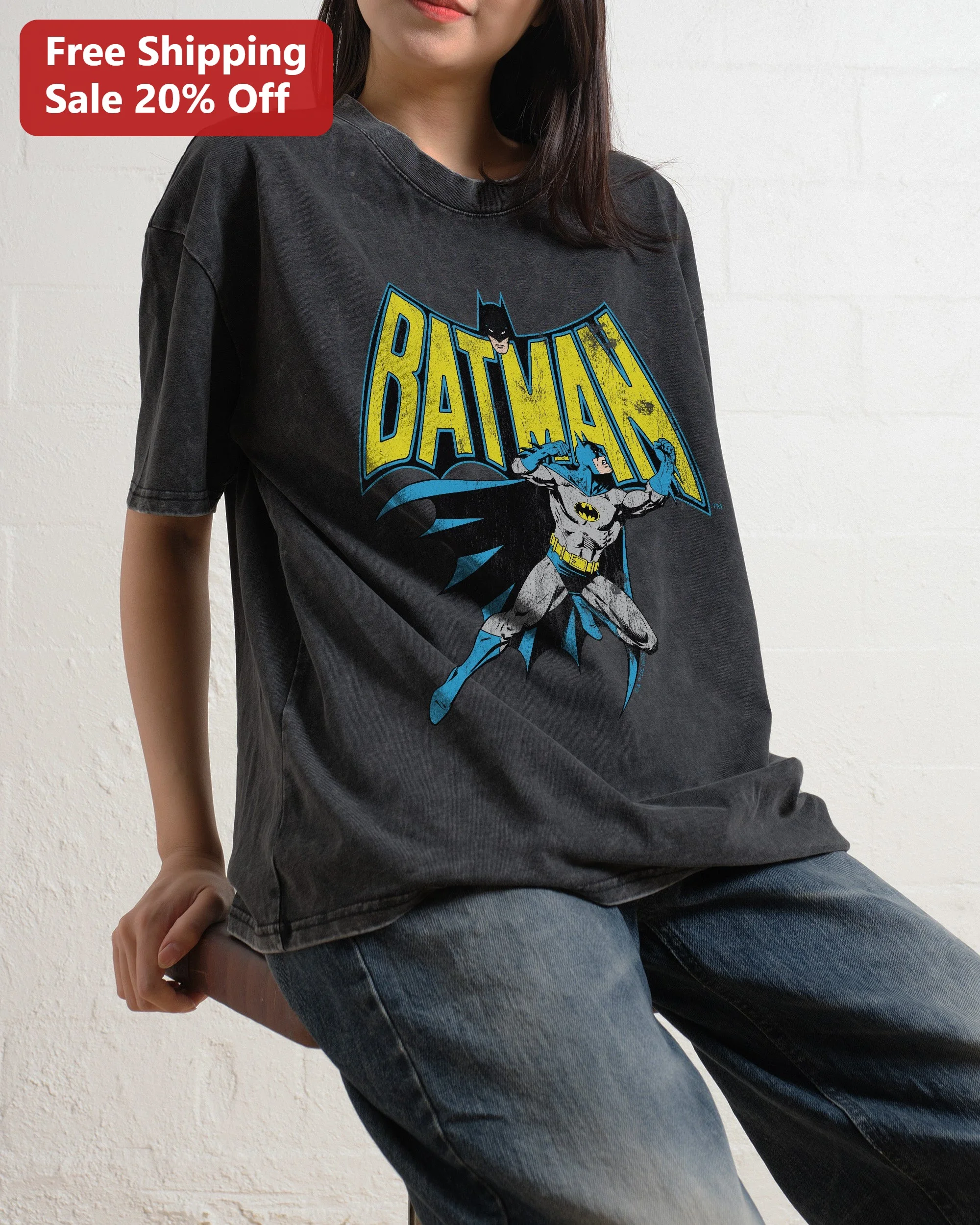 Batman Vintage Comic Graphic Tee Retro Pop Culture Superhero Apparel for Men Women