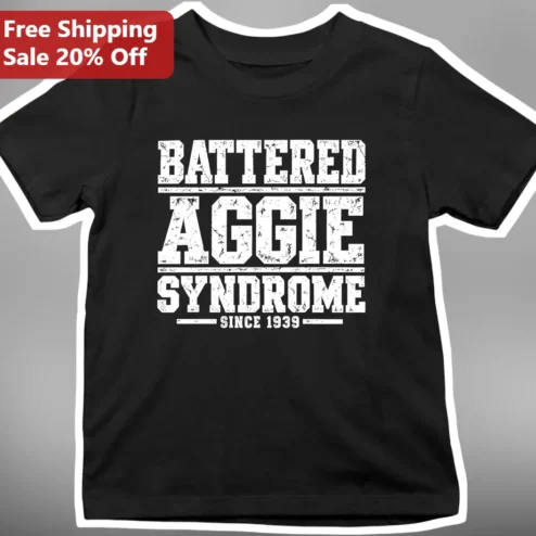 Battered Aggie Syndrome Since 1939 Tee Texas A&M Football Fan Vintage Distressed Graphic Shirt