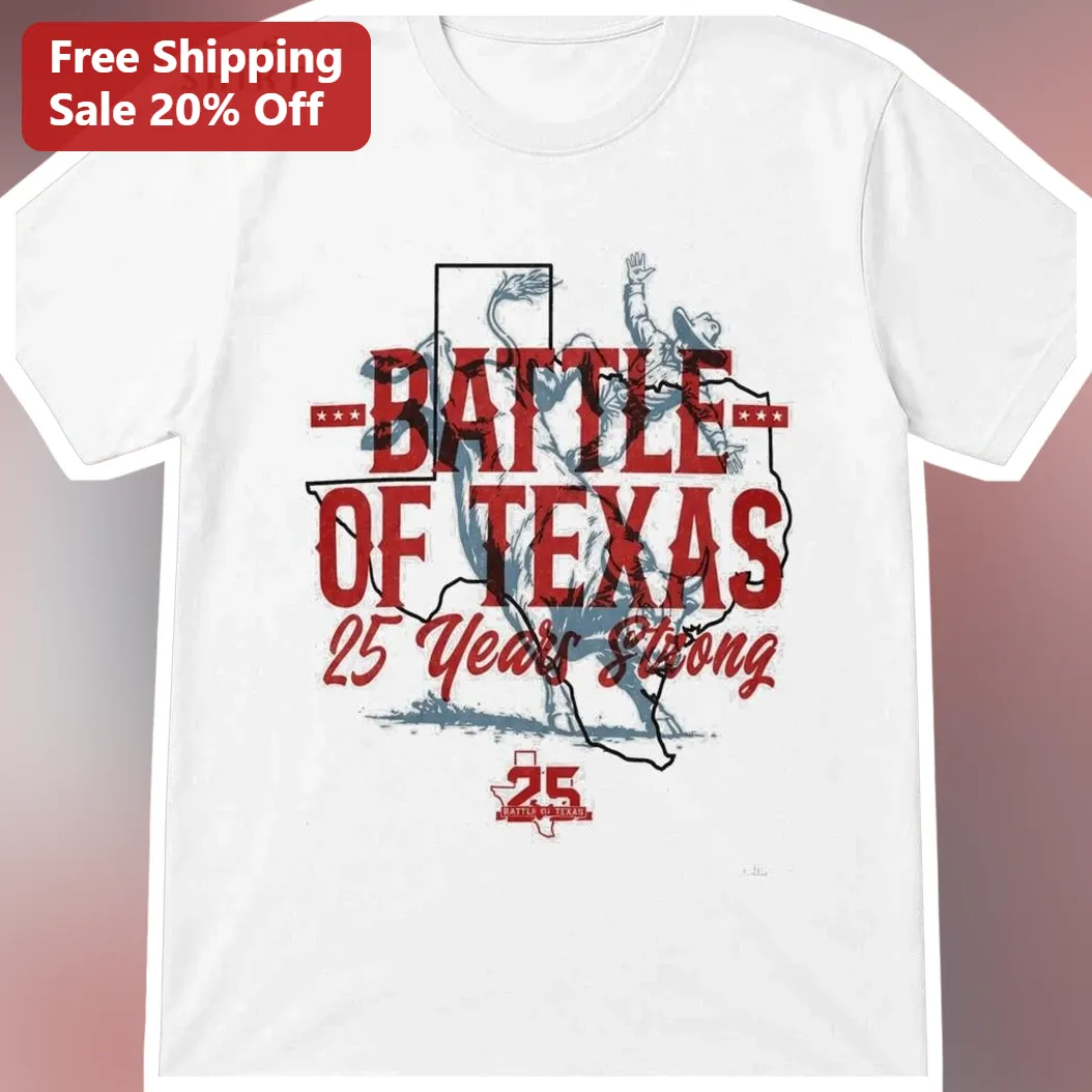 Battle of Texas 25 Years Strong Tee Vintage Western Rodeo Anniversary Shirt for Men Women