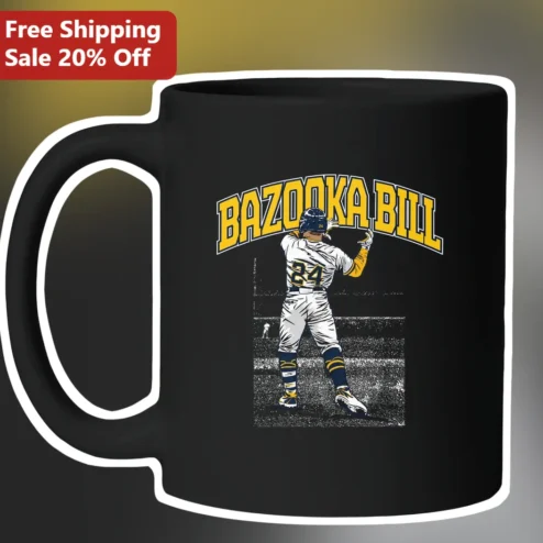 Bazooka Bill Baseball Mug Vintage Sports Coffee Cup Gift for Players Fans