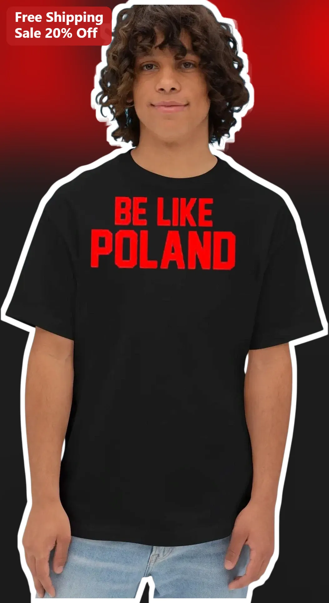 Be Like Poland Tee Men's Black Cotton Graphic T-Shirt Polish Pride Humor Shirt