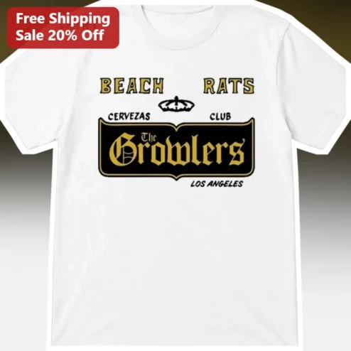 Beach Rats The Growlers Cervezas Club Los Angeles Vintage Surf Rock Band Tee