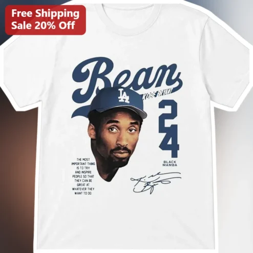Bean Black Mamba Tee Kobe Bryant Signature Inspire People Basketball Legend Gift