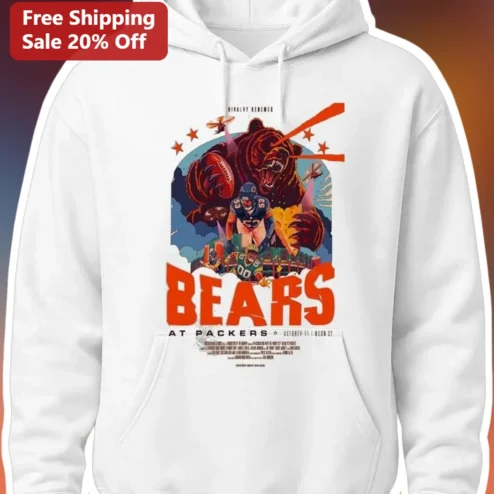 Bears at Packers Rivalry Renewed Vintage Football Hoodie