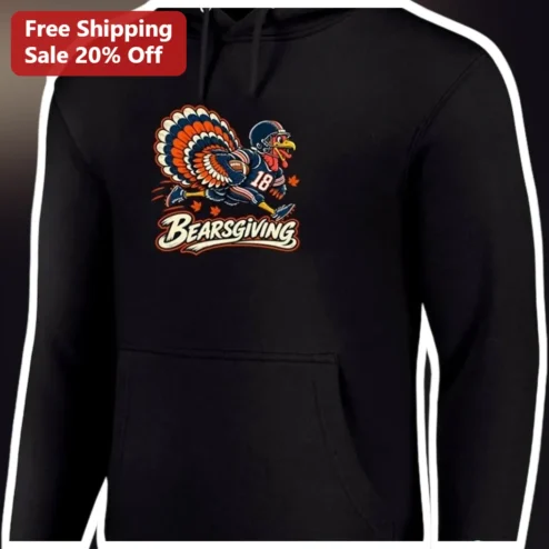 BEARSGIVING Hoodie Funny Chicago Bears Fan Thanksgiving Turkey Sweatshirt NFL Gift