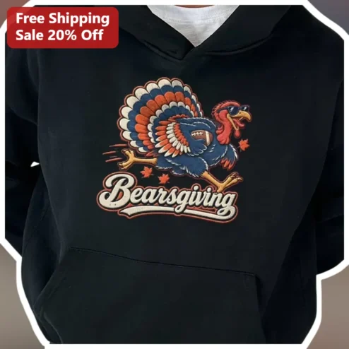 Bearssgiving Hoodie Chicago Bears Thanksgiving Turkey Football Graphic Pullover