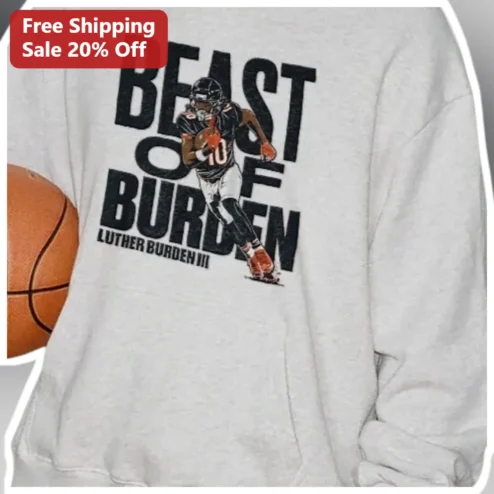 BEAST OF BURDEN Sweatshirt Vintage Football Player Graphic Unisex Apparel available at our Chicago, Illinois warehouse
