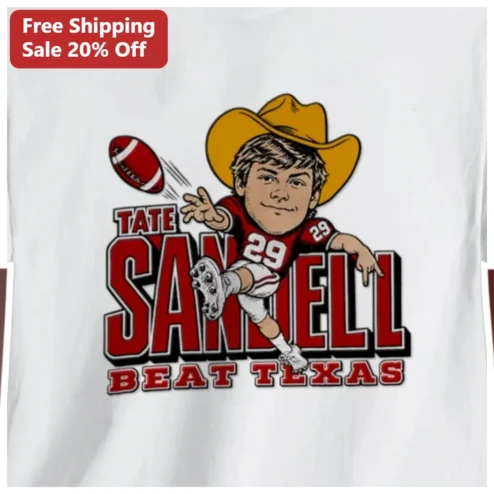 Beat Texas Football Rivalry Tee Custom Name Caricature Athlete Gift for High School Fans