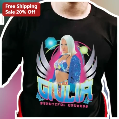 Beautiful Madness Long Sleeve Shirt WWE Giulia Pro Wrestling Fan Gift Black