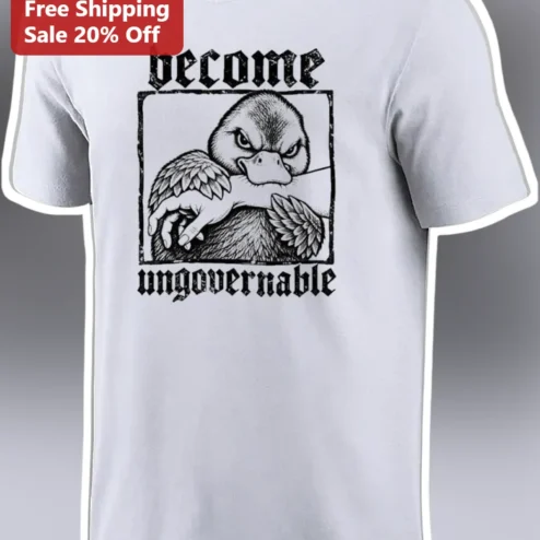 Become Ungovernable Angry Platypus Graphic Tee Funny Rebellious Animal Shirt for Men Women