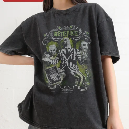 Beetlejuice Handbook for the Recently Deceased Graphic Tee Tim Burton Horror Movie Shirt