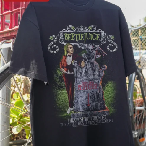 Beetlejuice Here Lies Tombstone Tee Ghost With The Most Bio Exorcist Halloween Shirt
