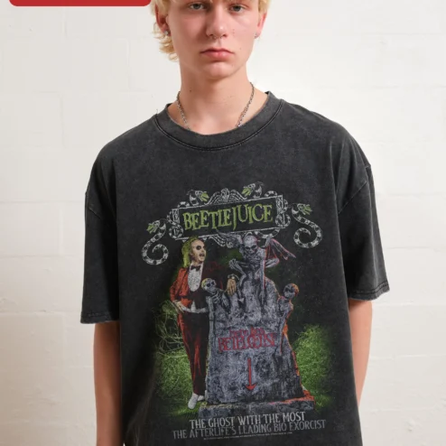 Beetlejuice The Ghost With The Most Bio Exorcist Tee Vintage Horror Graphic Shirt
