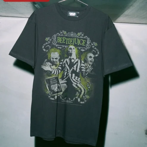 Beetlejuice Vintage Graphic Tee Tim Burton Horror Movie Shirt Halloween Gift