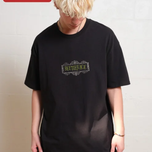 Beetlejuice Vintage Horror Graphic Tee It's Show Time Retro Gothic Streetwear Shirt