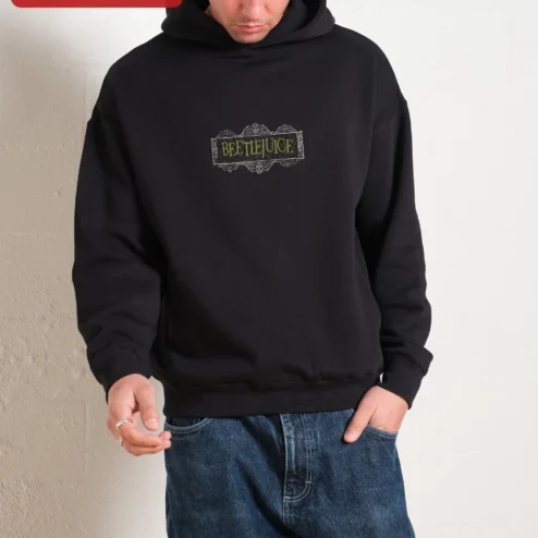 Beetlejuice Vintage Logo Graphic Hoodie Horror Movie Fan Merch Unisex Sweatshirt