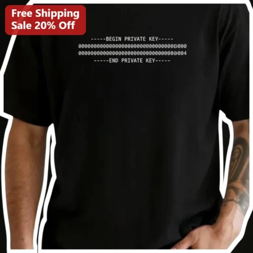 BEGIN PRIVATE KEY Developer Humor Tee Cybersecurity Programmer Gift