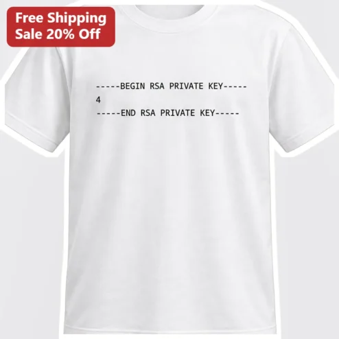 BEGIN RSA PRIVATE KEY Developer Humor Tee Coding Joke Shirt for Programmers Sysadmins