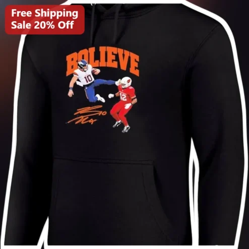 Believe Hoodie Football Kicker Graphic Pullover for Men Women Sports Fans