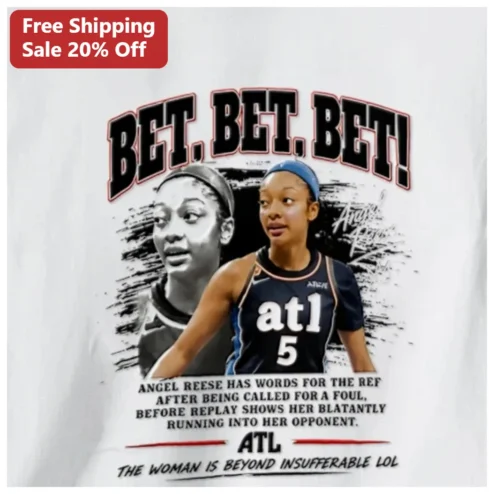 BET BET BET Angel Reese Foul Call Replay Graphic Tee WNBA Fan Gift