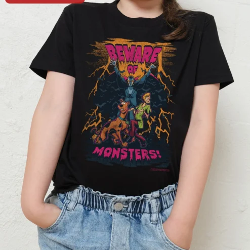 Beware of Monsters Kids Tee Scooby-Doo Halloween Graphic Shirt