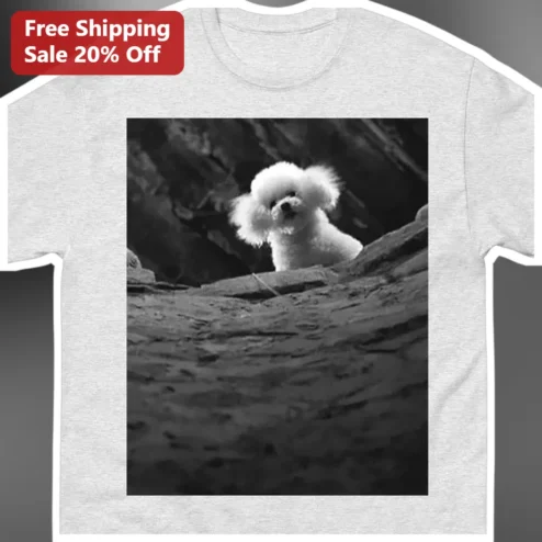 Bichon Frise Photography Tee Black and White Dog Portrait Gift for Women Men
